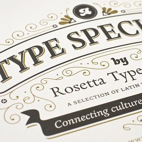 Specimen of text typefaces cover